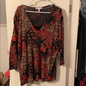 Red, black and gold dress top!